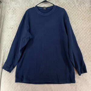 Heavyweight Gemrock Men 4XL Thermal Shirt Navy Blue Thick Waffle Knit Base Layer